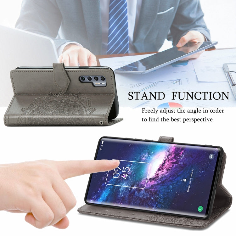 For TCL 20 Pro 5G Mandala Flower Embossed Horizontal Flip Leather Case with Bracket / Card Slot / Wallet / Lanyard