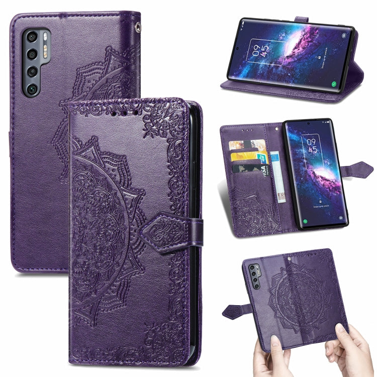 For TCL 20 Pro 5G Mandala Flower Embossed Horizontal Flip Leather Case with Bracket / Card Slot / Wallet / Lanyard