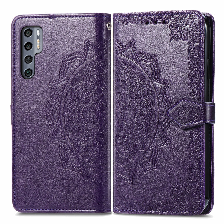 For TCL 20 Pro 5G Mandala Flower Embossed Horizontal Flip Leather Case with Bracket / Card Slot / Wallet / Lanyard