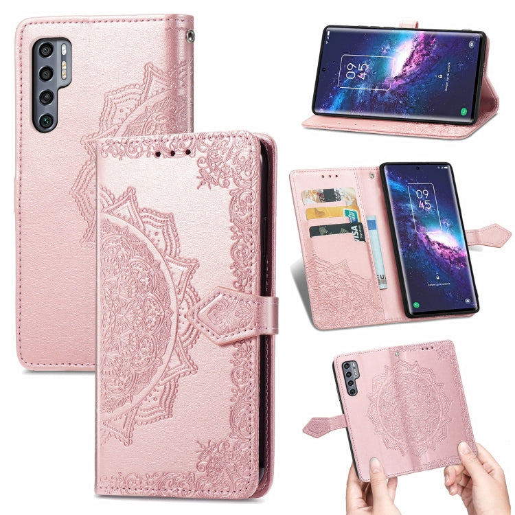 For TCL 20 Pro 5G Mandala Flower Embossed Horizontal Flip Leather Case with Bracket / Card Slot / Wallet / Lanyard