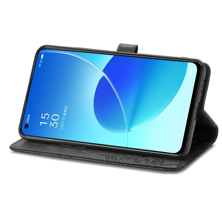 For OPPO Reno6 5G Mandala Flower Embossed Horizontal Flip Leather Case with Holder & Three Card Slots & Wallet & Lanyard