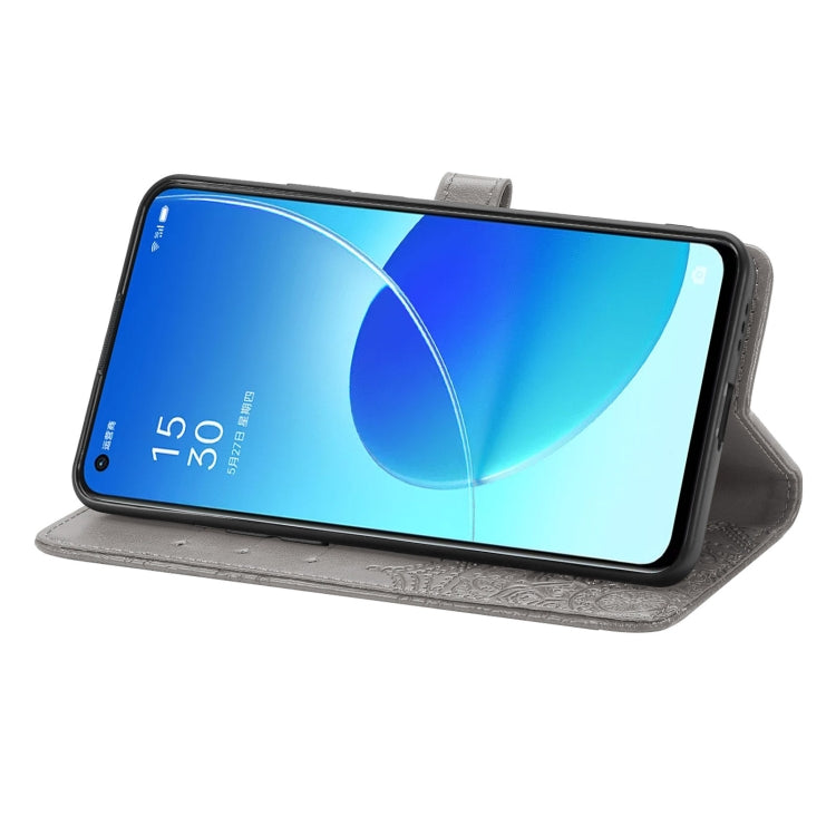 For OPPO Reno6 5G Mandala Flower Embossed Horizontal Flip Leather Case with Holder & Three Card Slots & Wallet & Lanyard