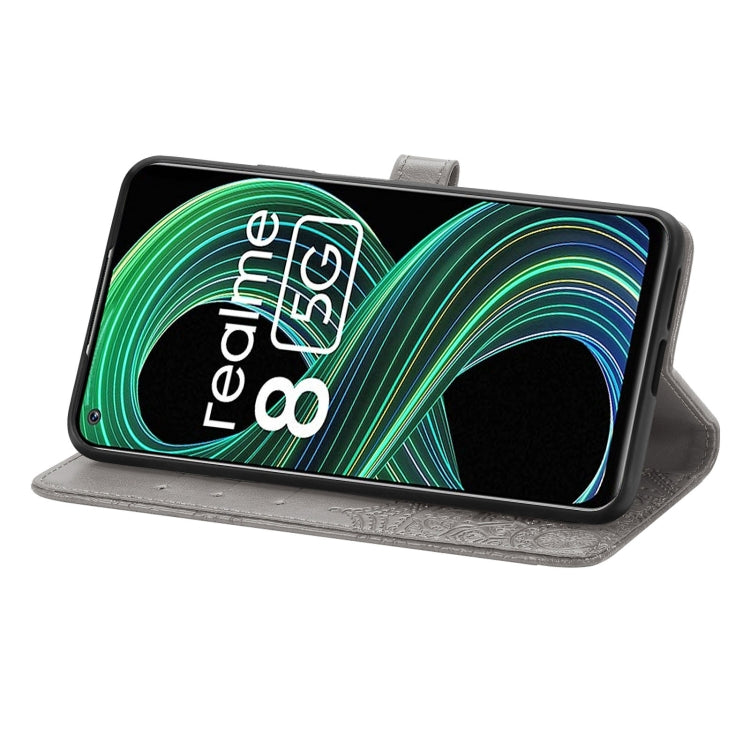 For OPPO Realme 8 5G Mandala Flower Embossed Horizontal Flip Leather Case with Holder & Three Card Slots & Wallet & Lanyard