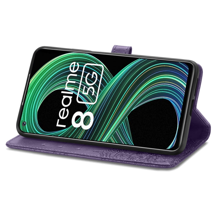 For OPPO Realme 8 5G Mandala Flower Embossed Horizontal Flip Leather Case with Holder & Three Card Slots & Wallet & Lanyard