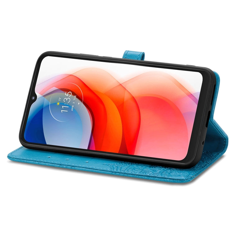 For Motorola Moto G Play 2021 Mandala Flower Embossed Horizontal Flip Leather Case with Holder & Three Card Slots & Wallet & Lanyard