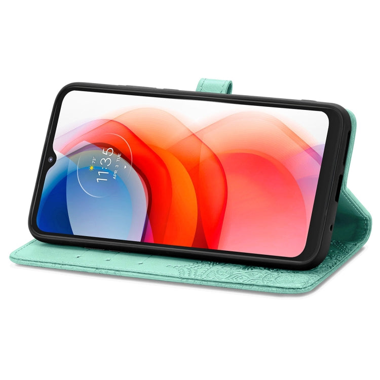 For Motorola Moto G Play 2021 Mandala Flower Embossed Horizontal Flip Leather Case with Holder & Three Card Slots & Wallet & Lanyard