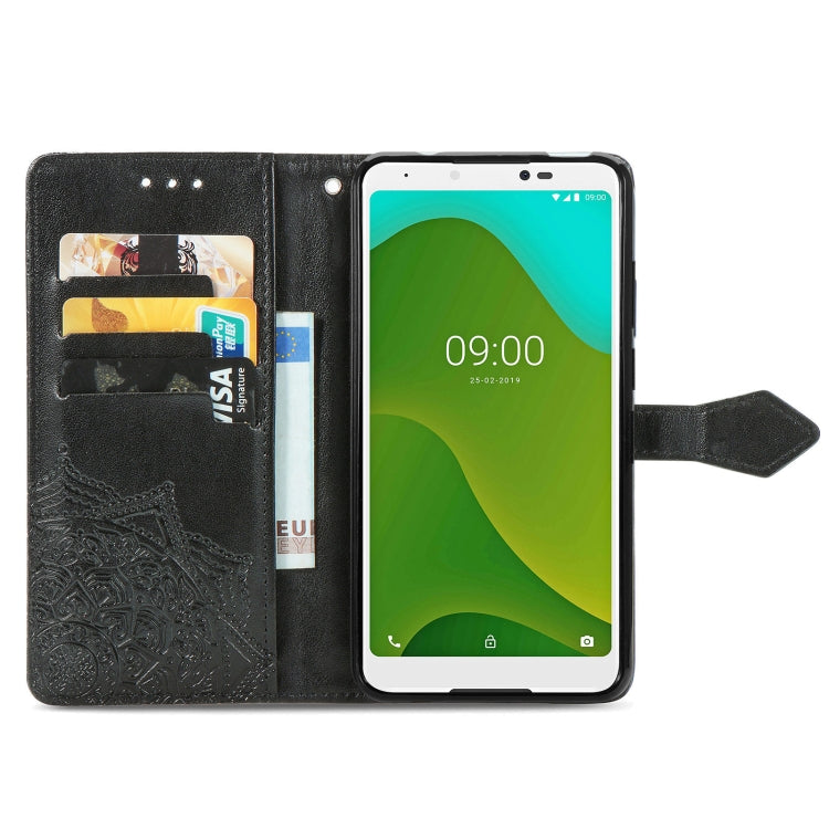 For Wiko Jerry 4 Mandala Flower Embossed Horizontal Flip Leather Case with Holder & Three Card Slots & Wallet & Lanyard