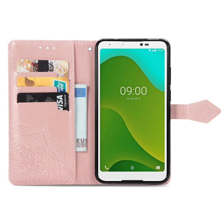 For Wiko Jerry 4 Mandala Flower Embossed Horizontal Flip Leather Case with Holder & Three Card Slots & Wallet & Lanyard