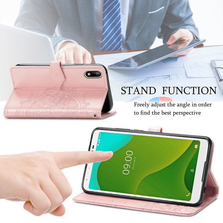 For Wiko Jerry 4 Mandala Flower Embossed Horizontal Flip Leather Case with Holder & Three Card Slots & Wallet & Lanyard