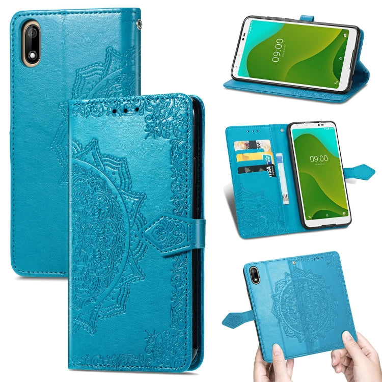 For Wiko Jerry 4 Mandala Flower Embossed Horizontal Flip Leather Case with Holder & Three Card Slots & Wallet & Lanyard