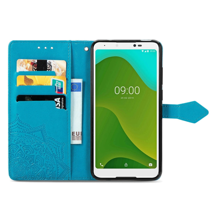 For Wiko Jerry 4 Mandala Flower Embossed Horizontal Flip Leather Case with Holder & Three Card Slots & Wallet & Lanyard