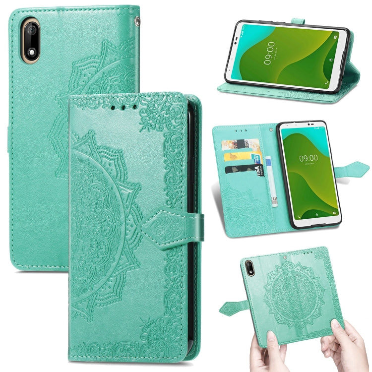 For Wiko Jerry 4 Mandala Flower Embossed Horizontal Flip Leather Case with Holder & Three Card Slots & Wallet & Lanyard