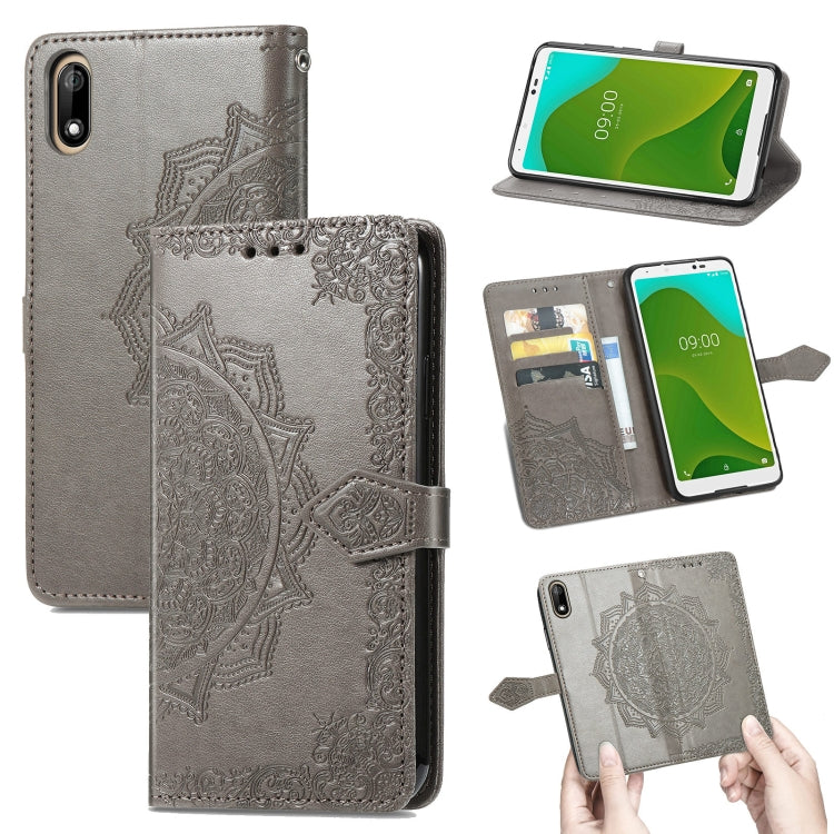 For Wiko Jerry 4 Mandala Flower Embossed Horizontal Flip Leather Case with Holder & Three Card Slots & Wallet & Lanyard