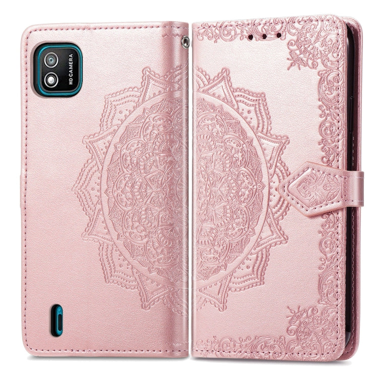For Wiko Y62 Mandala Flower Embossed Horizontal Flip Leather Case with Holder & Three Card Slots & Wallet & Lanyard
