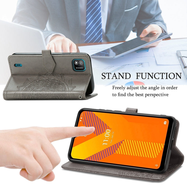 For Wiko Y62 Mandala Flower Embossed Horizontal Flip Leather Case with Holder & Three Card Slots & Wallet & Lanyard