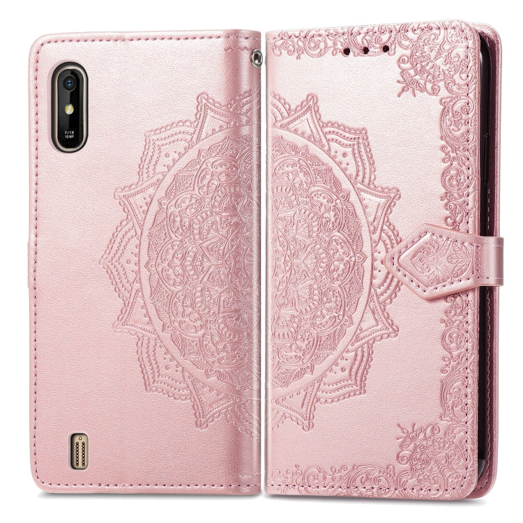For Wiko Y81 Mandala Flower Embossed Horizontal Flip Leather Case with Holder & Three Card Slots & Wallet & Lanyard