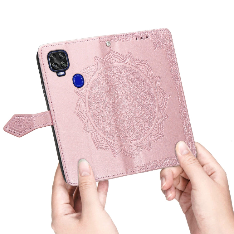 For ZTE Axon 11 SE 5G Mandala Flower Embossed Horizontal Flip Leather Case with Holder & Three Card Slots & Wallet & Lanyard