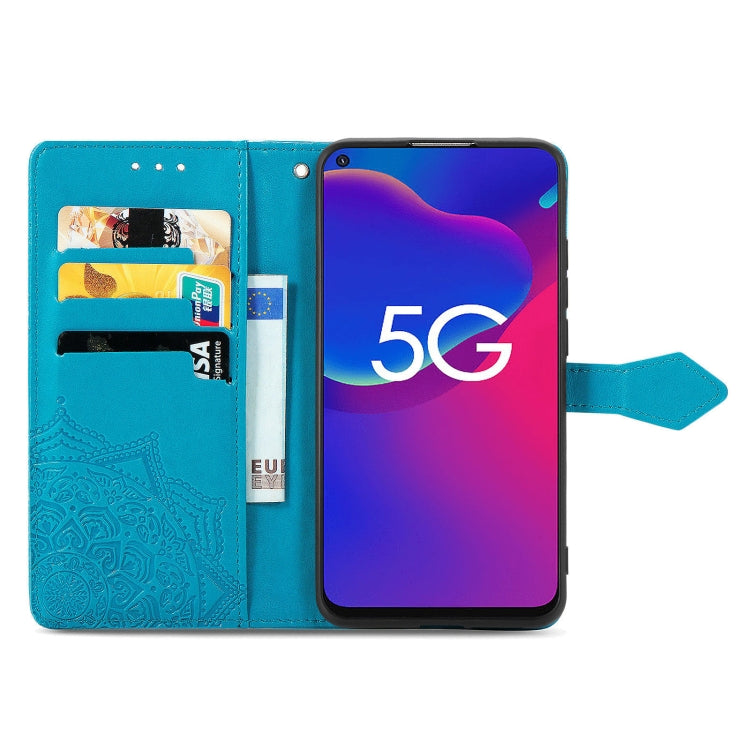 For ZTE Axon 11 SE 5G Mandala Flower Embossed Horizontal Flip Leather Case with Holder & Three Card Slots & Wallet & Lanyard