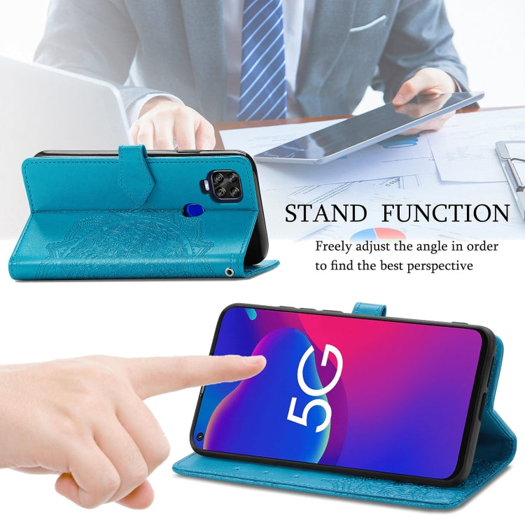 For ZTE Axon 11 SE 5G Mandala Flower Embossed Horizontal Flip Leather Case with Holder & Three Card Slots & Wallet & Lanyard