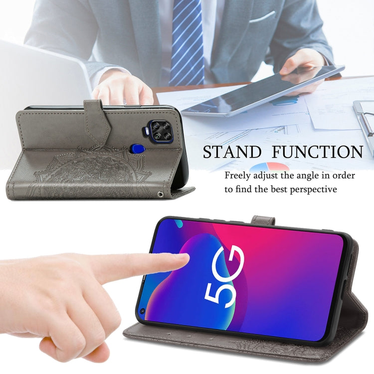 For ZTE Axon 11 SE 5G Mandala Flower Embossed Horizontal Flip Leather Case with Holder & Three Card Slots & Wallet & Lanyard