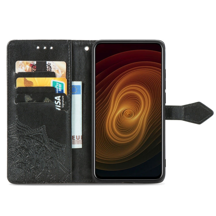For ZTE Axon 20 5G Mandala Flower Embossed Horizontal Flip Leather Case with Holder & Three Card Slots & Wallet & Lanyard