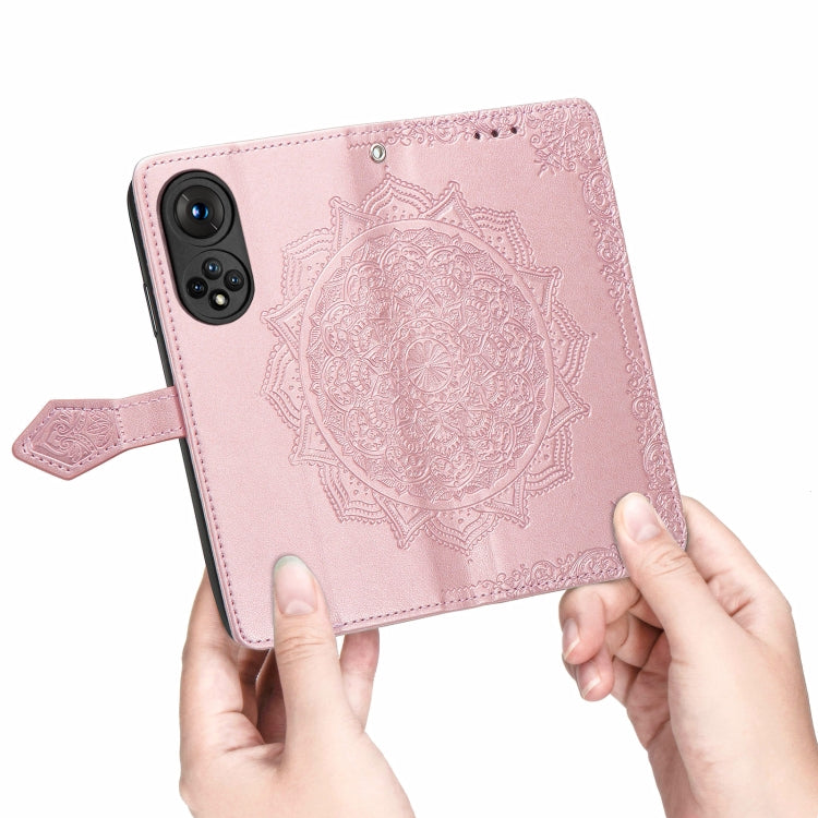 For Honor 50 Mandala Flower Embossed Horizontal Flip Leather Case with Holder & Three Card Slots & Wallet & Lanyard