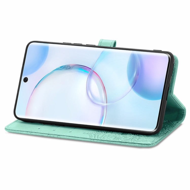 For Honor 50 Mandala Flower Embossed Horizontal Flip Leather Case with Holder & Three Card Slots & Wallet & Lanyard