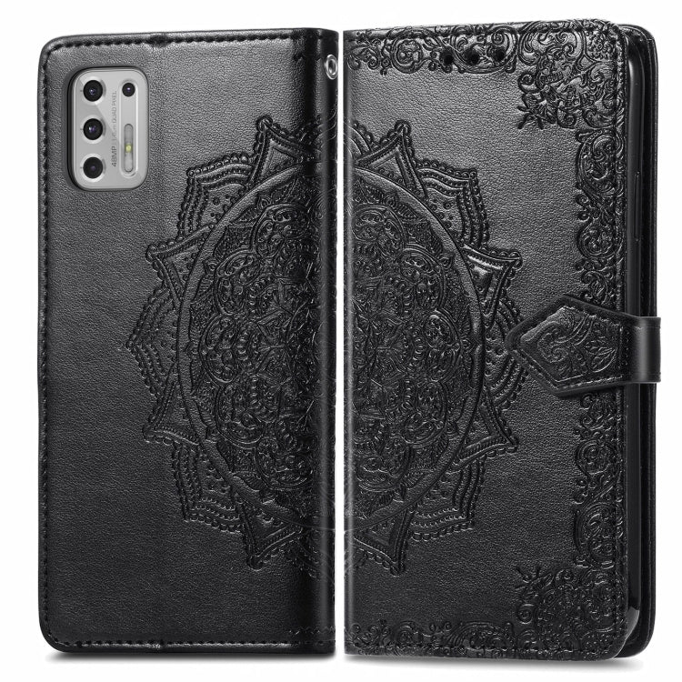 For Motorola Moto G Stylus 2021 Mandala Flower Embossed Horizontal Flip Leather Case with Holder & Three Card Slots & Wallet & Lanyard