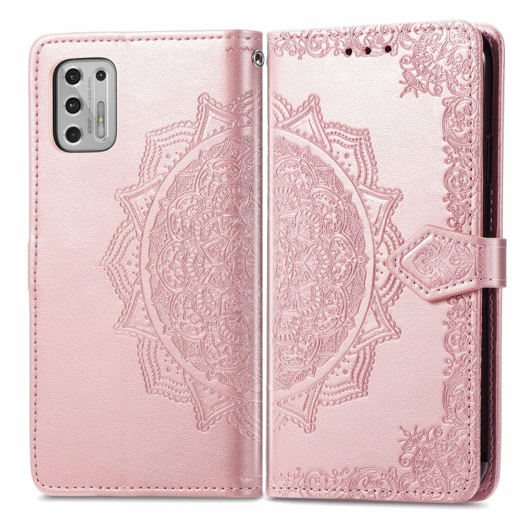 For Motorola Moto G Stylus 2021 Mandala Flower Embossed Horizontal Flip Leather Case with Holder & Three Card Slots & Wallet & Lanyard