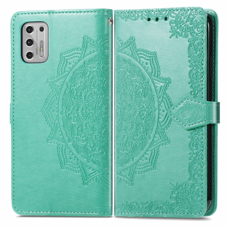 For Motorola Moto G Stylus 2021 Mandala Flower Embossed Horizontal Flip Leather Case with Holder & Three Card Slots & Wallet & Lanyard