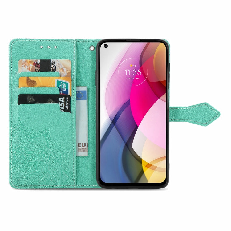 For Motorola Moto G Stylus 2021 Mandala Flower Embossed Horizontal Flip Leather Case with Holder & Three Card Slots & Wallet & Lanyard