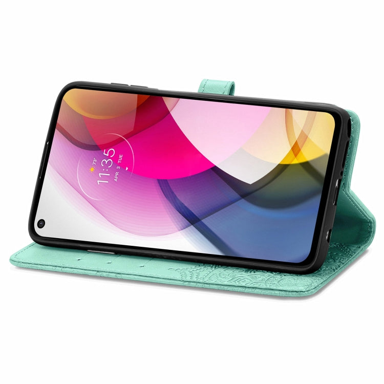 For Motorola Moto G Stylus 2021 Mandala Flower Embossed Horizontal Flip Leather Case with Holder & Three Card Slots & Wallet & Lanyard