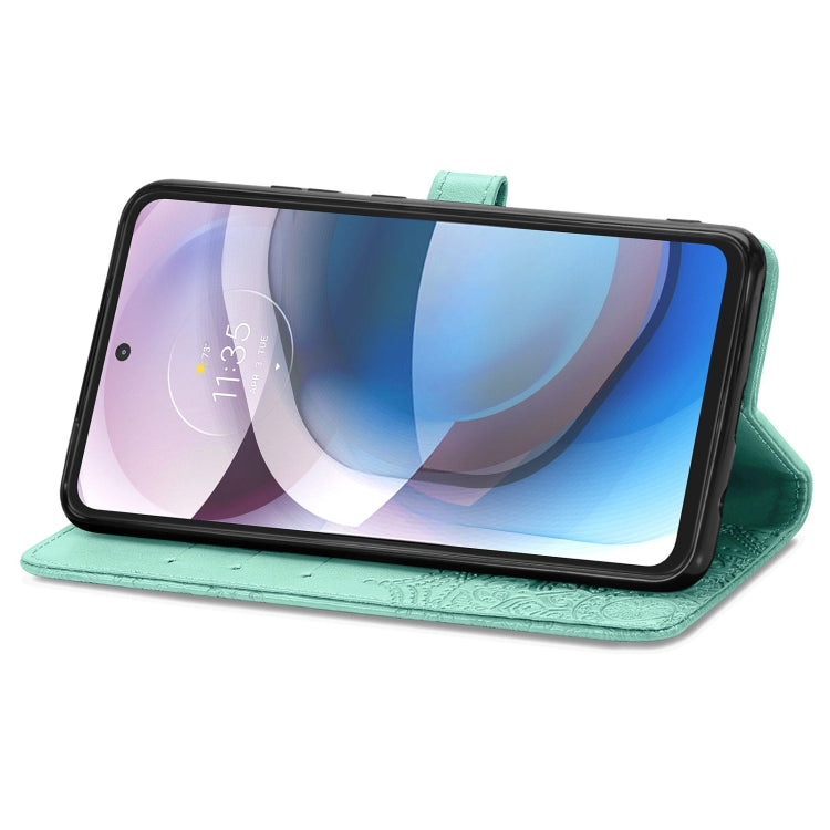 For Motorola Moto One 5G Ace Mandala Flower Embossed Horizontal Flip Leather Case with Holder & Three Card Slots & Wallet & Lanyard