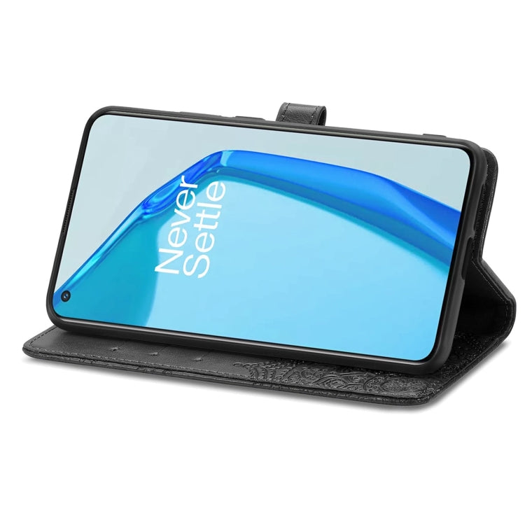 For OnePlus 9R Mandala Flower Embossed Horizontal Flip Leather Case with Holder & Three Card Slots & Wallet & Lanyard