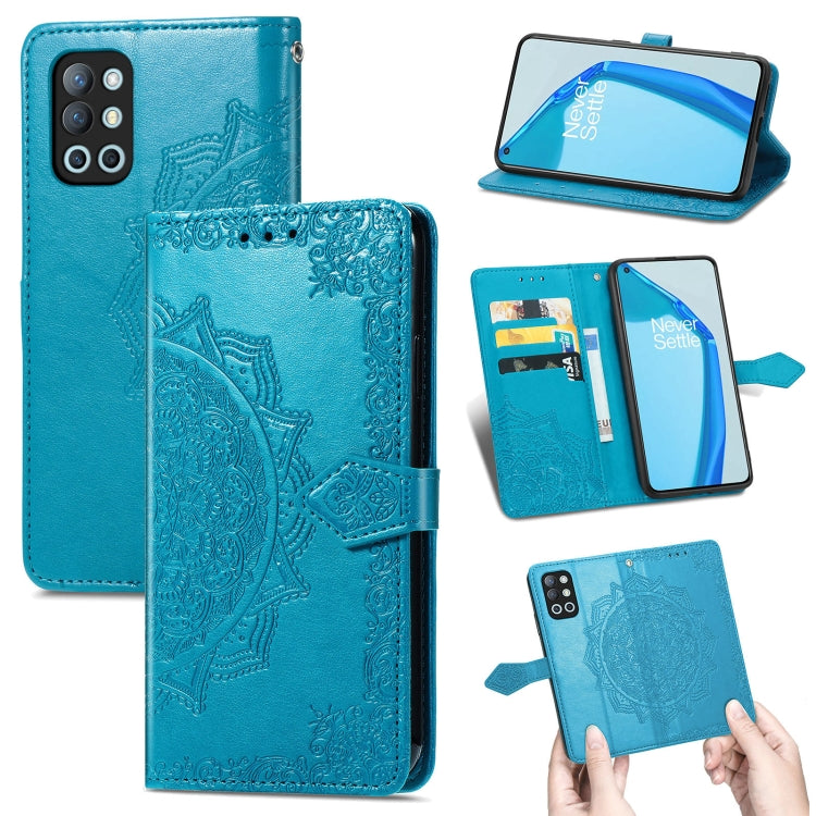 For OnePlus 9R Mandala Flower Embossed Horizontal Flip Leather Case with Holder & Three Card Slots & Wallet & Lanyard