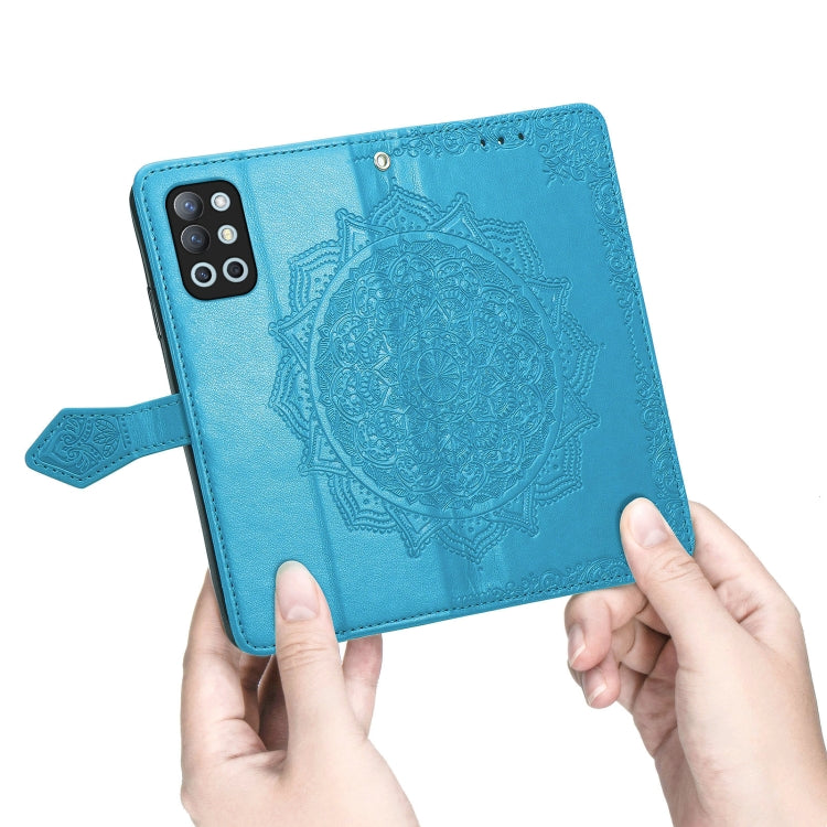 For OnePlus 9R Mandala Flower Embossed Horizontal Flip Leather Case with Holder & Three Card Slots & Wallet & Lanyard