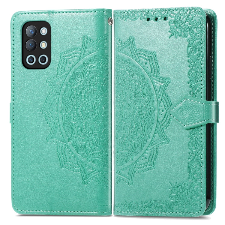 For OnePlus 9R Mandala Flower Embossed Horizontal Flip Leather Case with Holder & Three Card Slots & Wallet & Lanyard