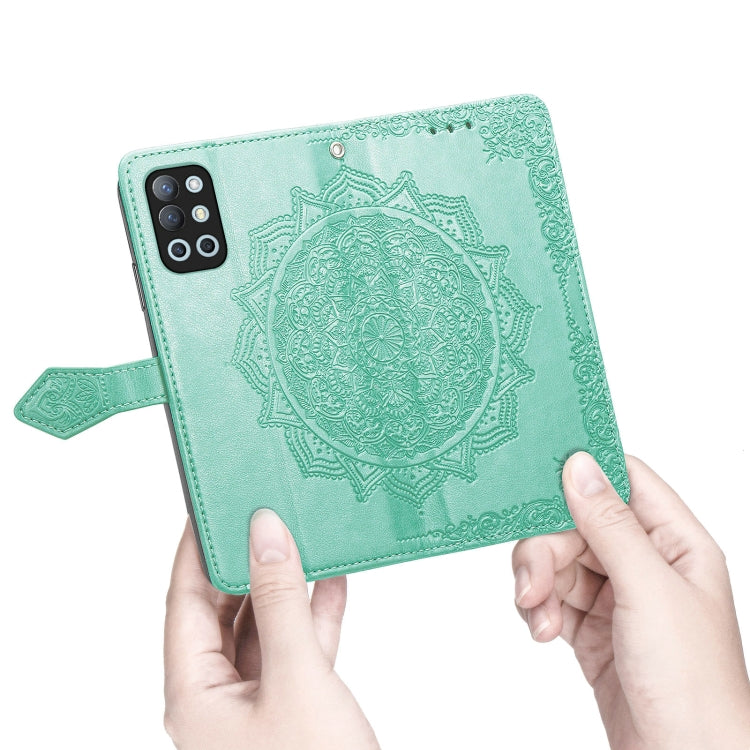 For OnePlus 9R Mandala Flower Embossed Horizontal Flip Leather Case with Holder & Three Card Slots & Wallet & Lanyard