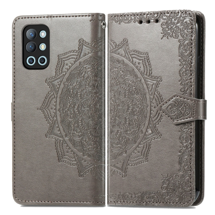 For OnePlus 9R Mandala Flower Embossed Horizontal Flip Leather Case with Holder & Three Card Slots & Wallet & Lanyard