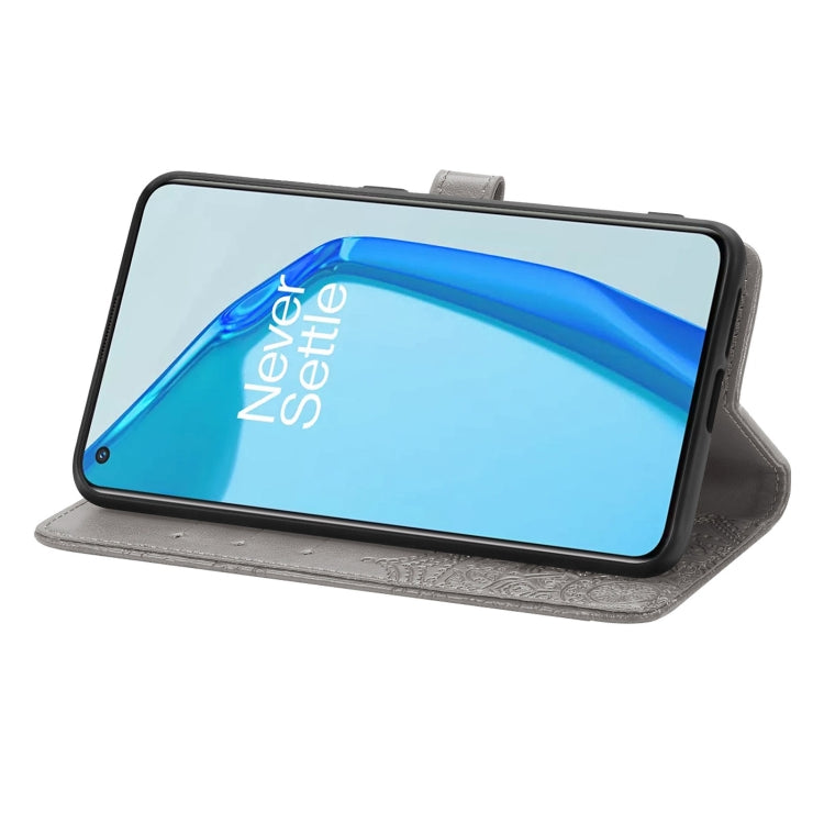 For OnePlus 9R Mandala Flower Embossed Horizontal Flip Leather Case with Holder & Three Card Slots & Wallet & Lanyard