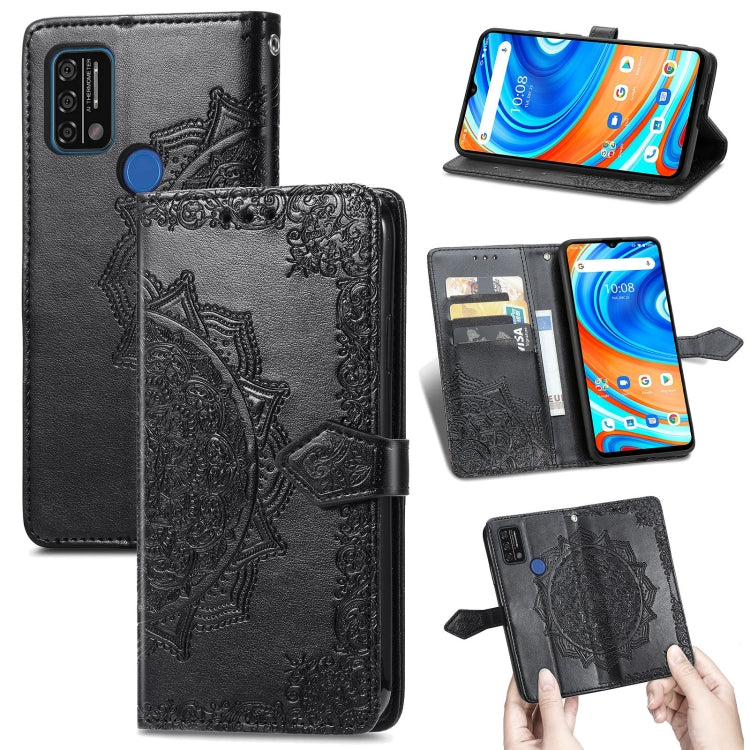 For UMIDIGI A9 Mandala Flower Embossed Horizontal Flip Leather Case with Holder & Three Card Slots & Wallet & Lanyard