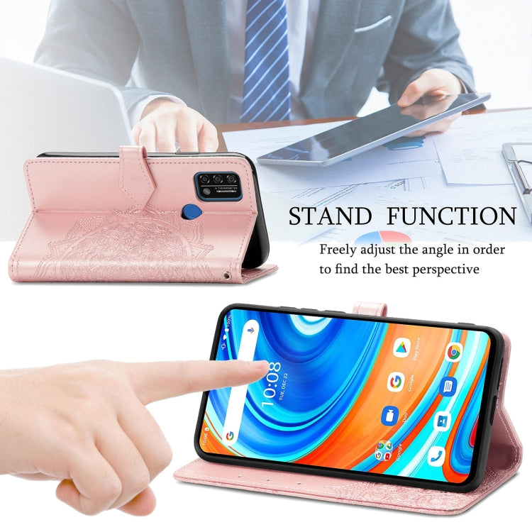 For UMIDIGI A9 Mandala Flower Embossed Horizontal Flip Leather Case with Holder & Three Card Slots & Wallet & Lanyard