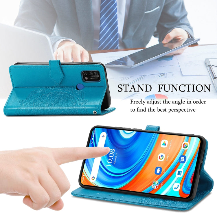 For UMIDIGI A9 Mandala Flower Embossed Horizontal Flip Leather Case with Holder & Three Card Slots & Wallet & Lanyard