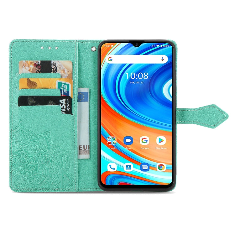 For UMIDIGI A9 Mandala Flower Embossed Horizontal Flip Leather Case with Holder & Three Card Slots & Wallet & Lanyard
