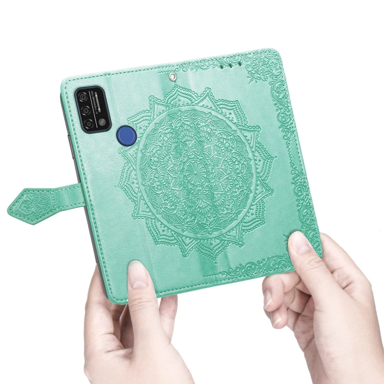 For UMIDIGI A9 Mandala Flower Embossed Horizontal Flip Leather Case with Holder & Three Card Slots & Wallet & Lanyard