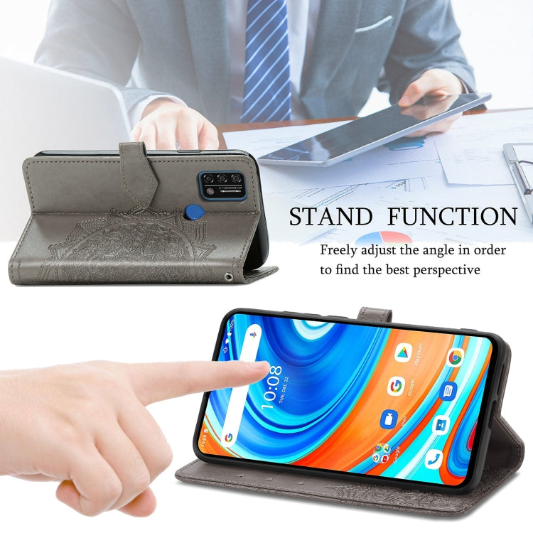 For UMIDIGI A9 Mandala Flower Embossed Horizontal Flip Leather Case with Holder & Three Card Slots & Wallet & Lanyard