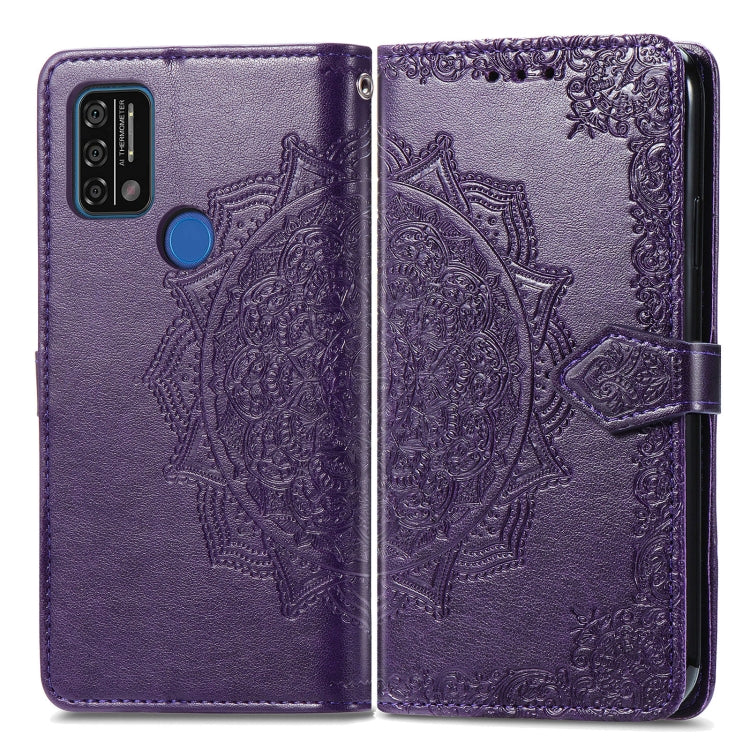 For UMIDIGI A9 Mandala Flower Embossed Horizontal Flip Leather Case with Holder & Three Card Slots & Wallet & Lanyard