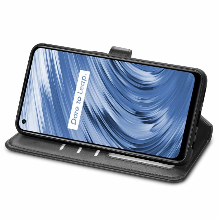 For OPPO Realme V15 5G Retro Solid Color Buckle Leather Phone Case