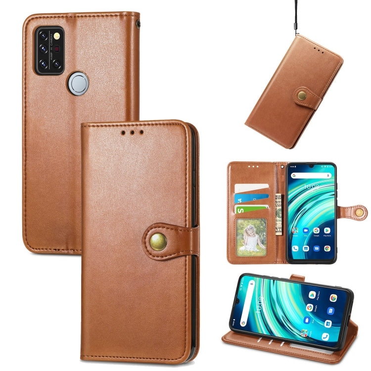 For UMIDIGI A9 Pro Retro Solid Color Buckle Leather Phone Case