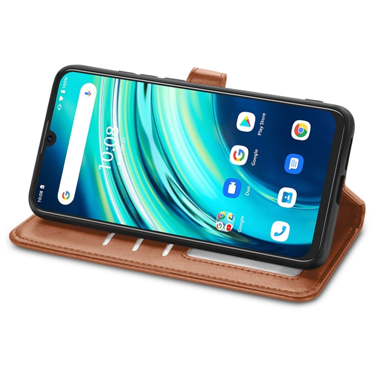 For UMIDIGI A9 Pro Retro Solid Color Buckle Leather Phone Case